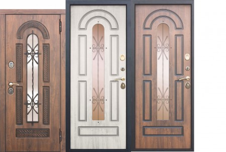 Vikont Входная металлическая дверь со стеклопакетом и ковкой5555778